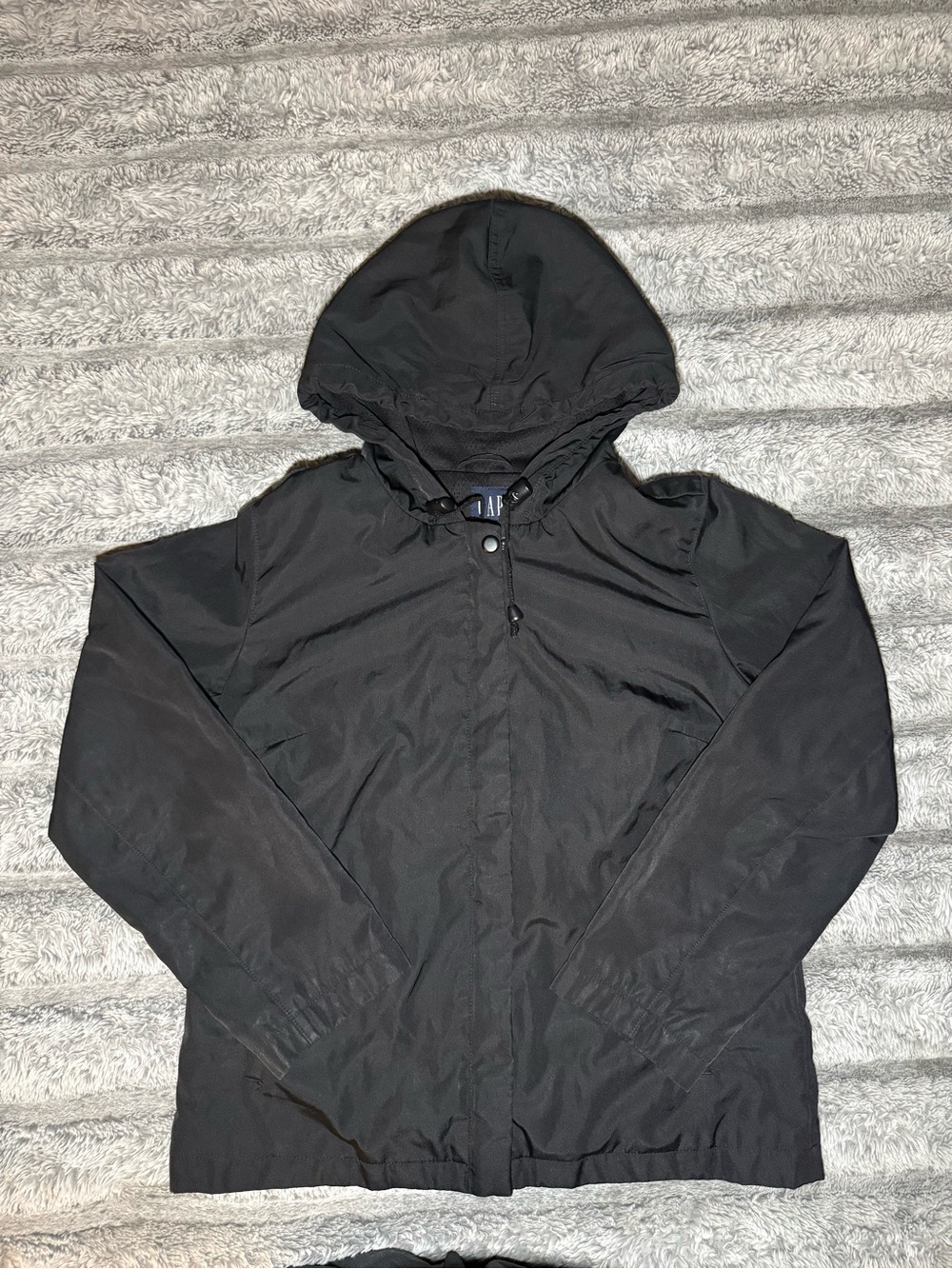 GAP Black Hooded Windbreaker Jacket